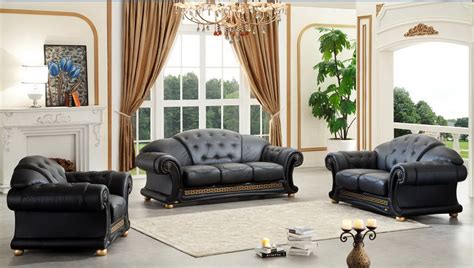 versace rolled arm sofa|Versace living room sofa set.